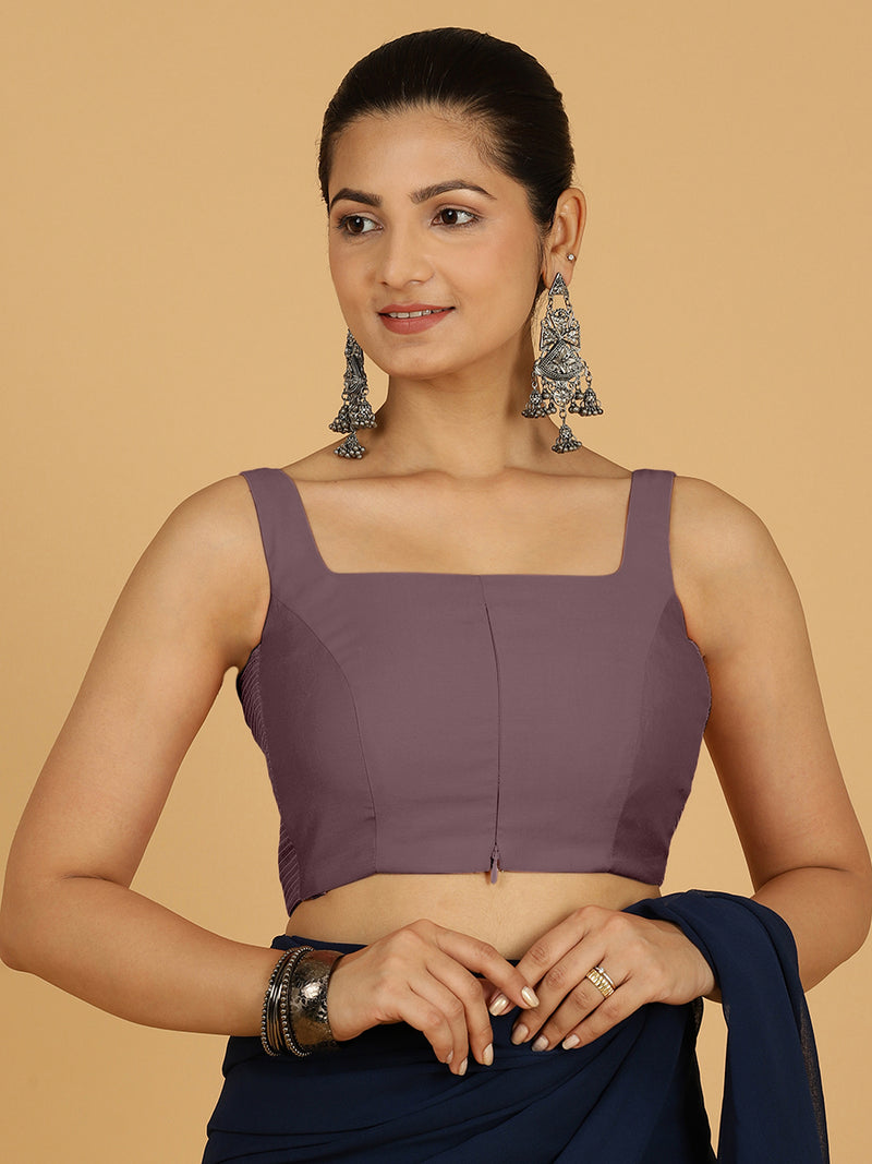 Nirma x Rozaana | Saree Blouse in Purple Mauve-Binks