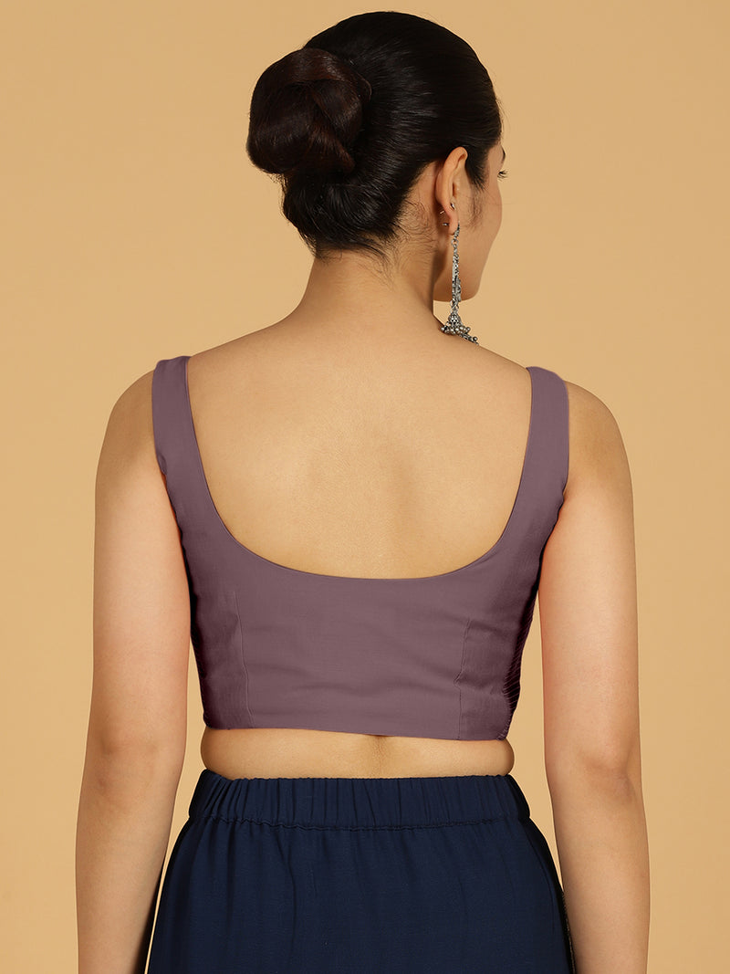 Nirma x Rozaana | Saree Blouse in Purple Mauve-Binks