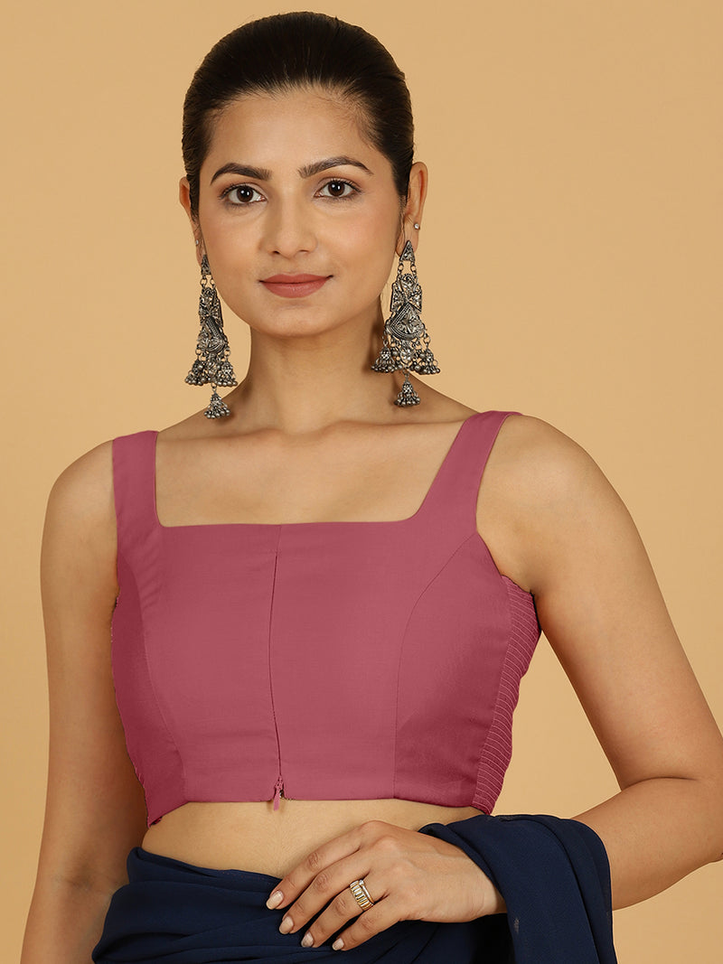 Nirma x Rozaana | Saree Blouse in Rose Pink-Binks