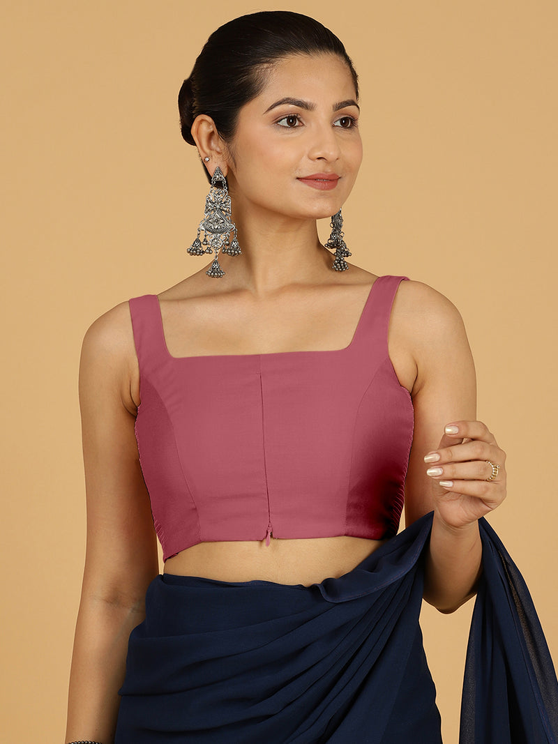 Nirma x Rozaana | Saree Blouse in Rose Pink-Binks