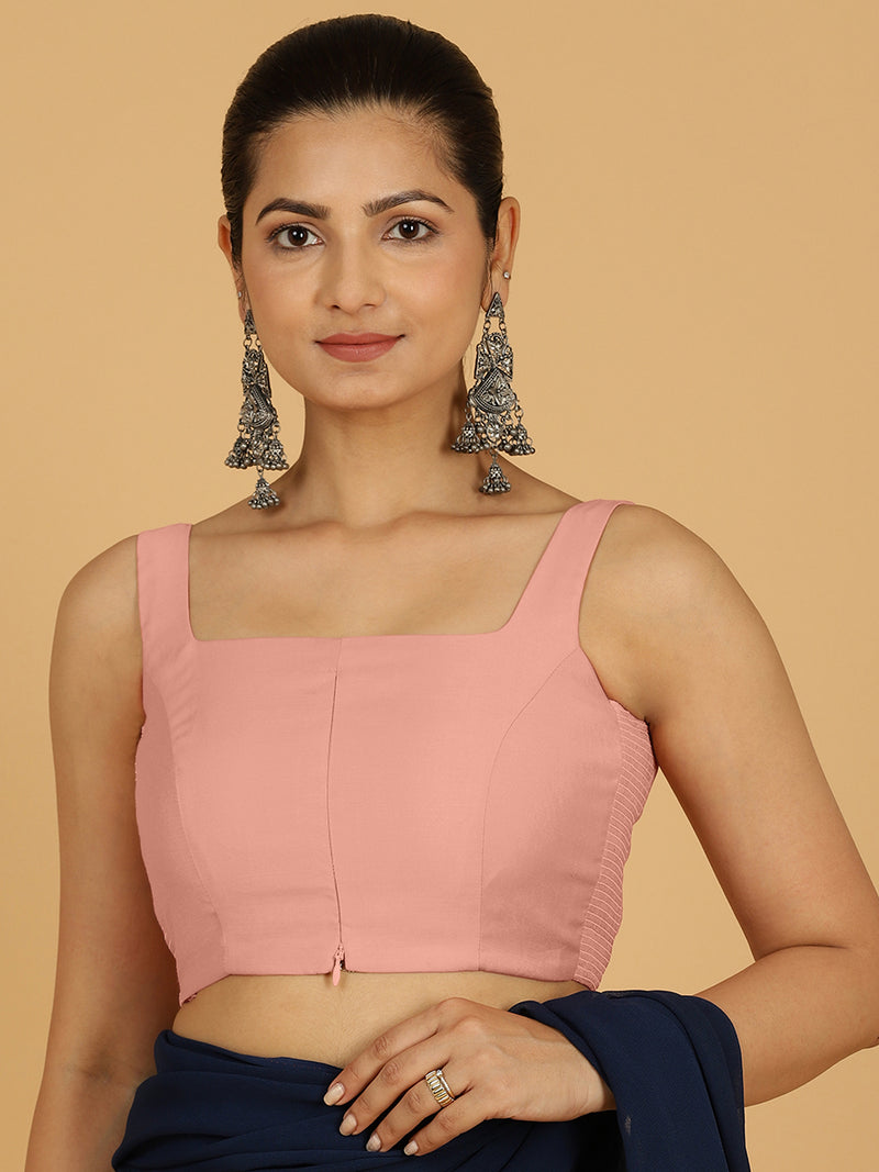 Nirma x Rozaana | Saree Blouse in Sea Pink-Binks