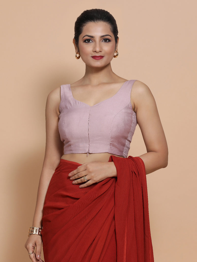Nitya x Rozaana | Sleeveless Saree Blouse in Lilac-Binks