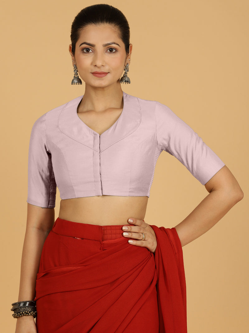 Pallavi x Rozaana | Elbow Sleeves Saree Blouse in Lilac-Binks