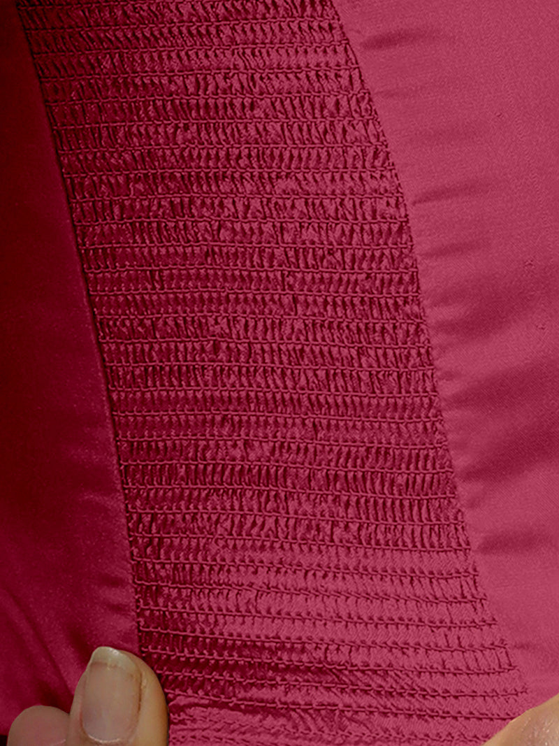 Raisa x Rozaana | Rani Pink Sleeveless FlexiFit™ Saree Blouse with Simple V Neckline and Back Cut-out with Tie-Up-Binks