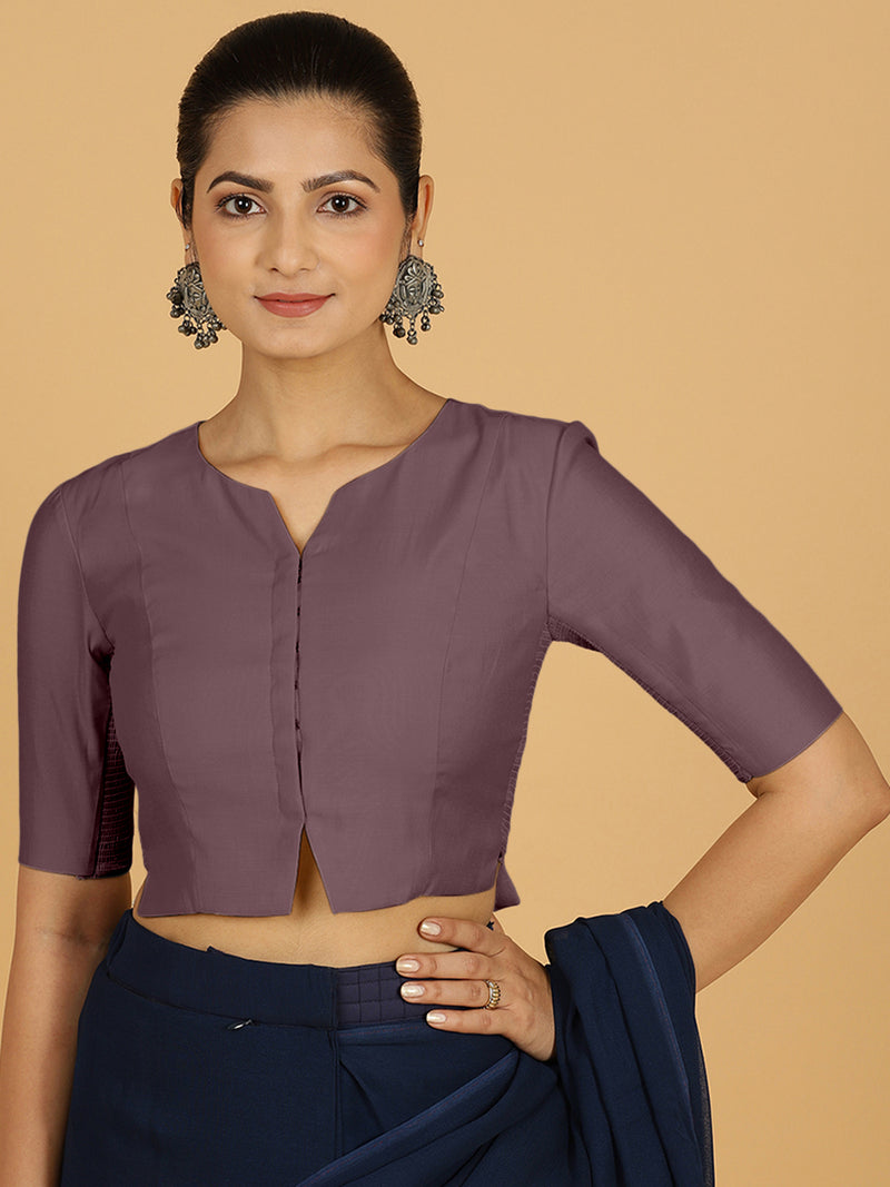 Rekha x Rozaana | Long Saree Blouse in Purple Mauve-Binks