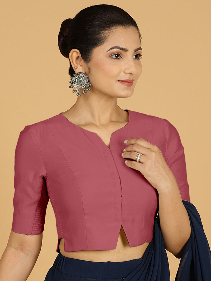 Rekha x Rozaana | Long Saree Blouse in Rose Pink-Binks