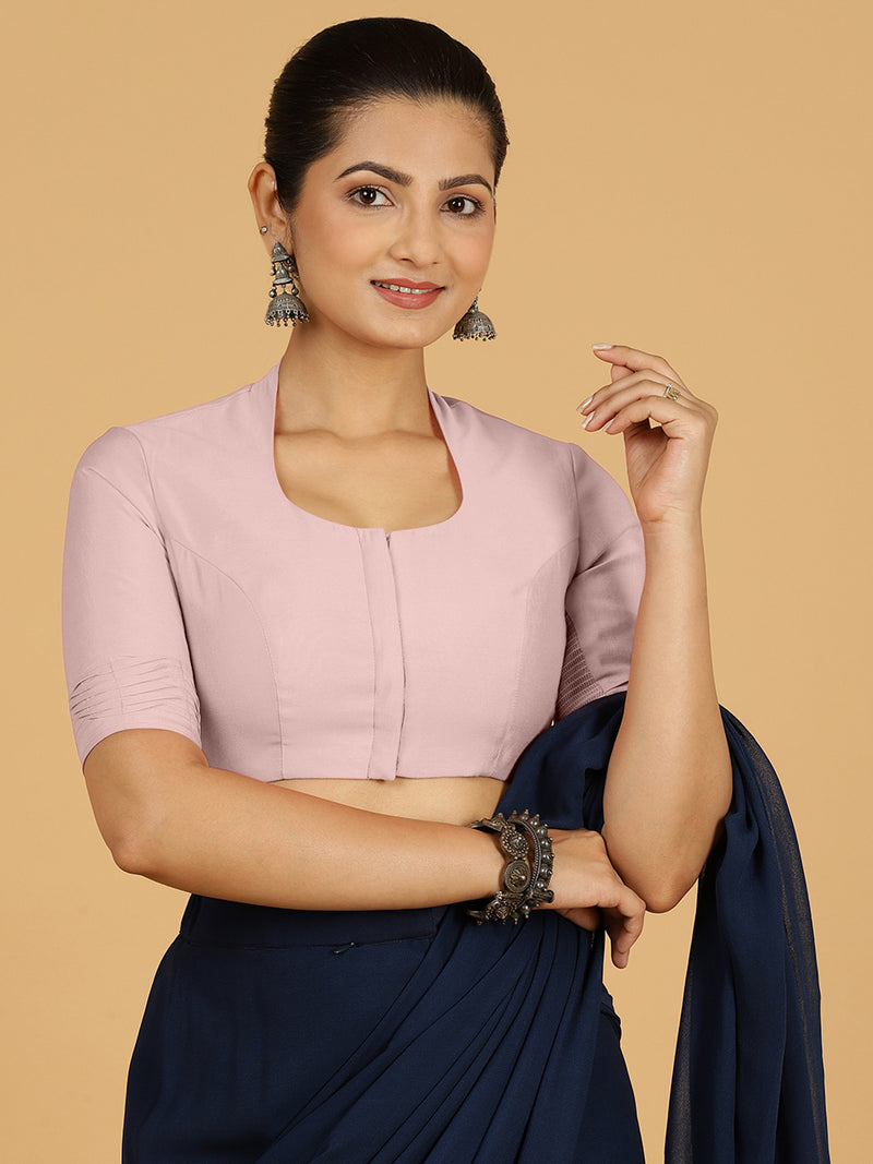 Salma x Rozaana | Elbow Sleeves Saree Blouse in Lilac-Binks