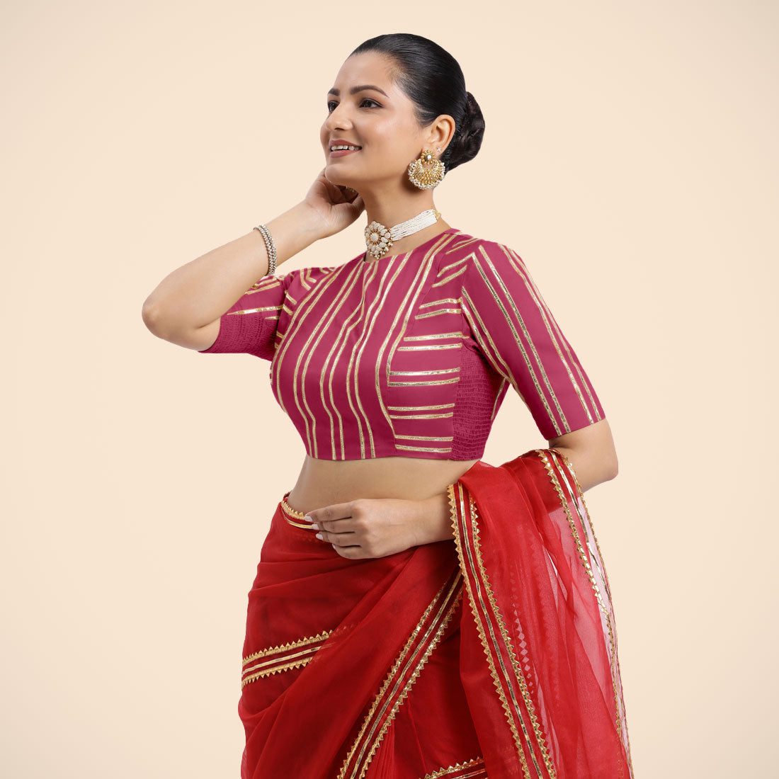 Myra Silhouette - Back Open Back Cut-ut Saree Blouse