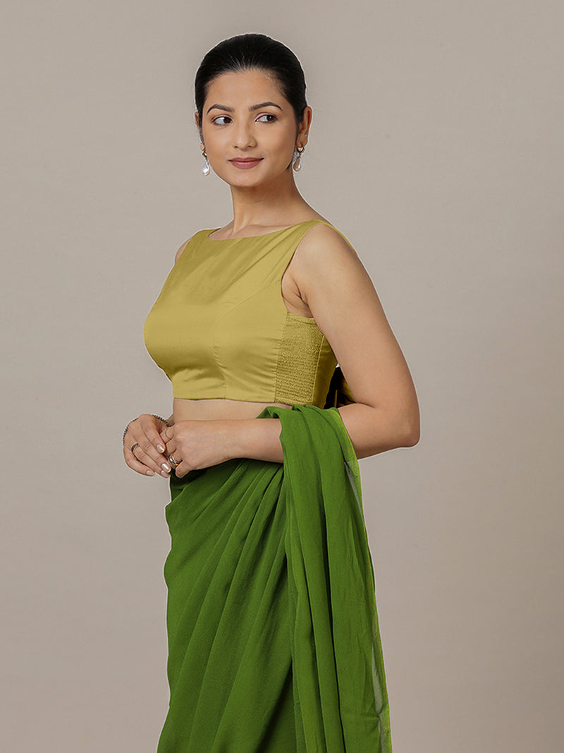 Sherry x Rozaana | Lemon Yellow Saree Blouse w/ Back Bow and FlexiFit™-Binks