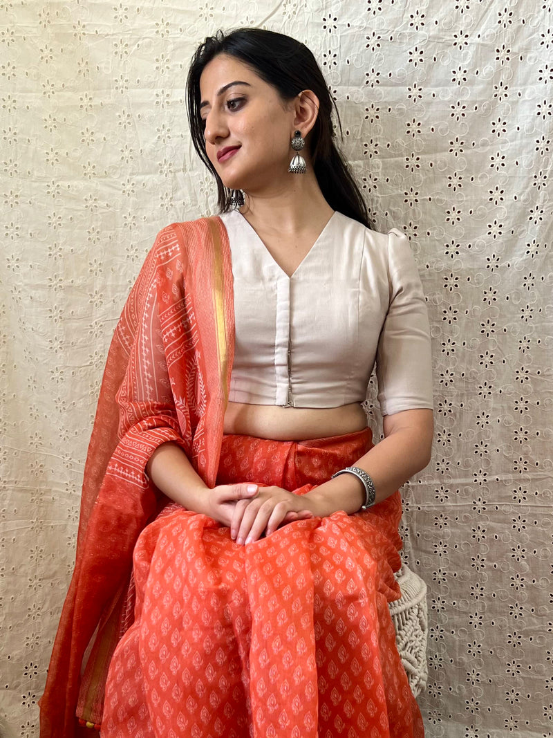 Puff Sleeve Organza Saree Blouse Designs Shravani X Rozaana Puff