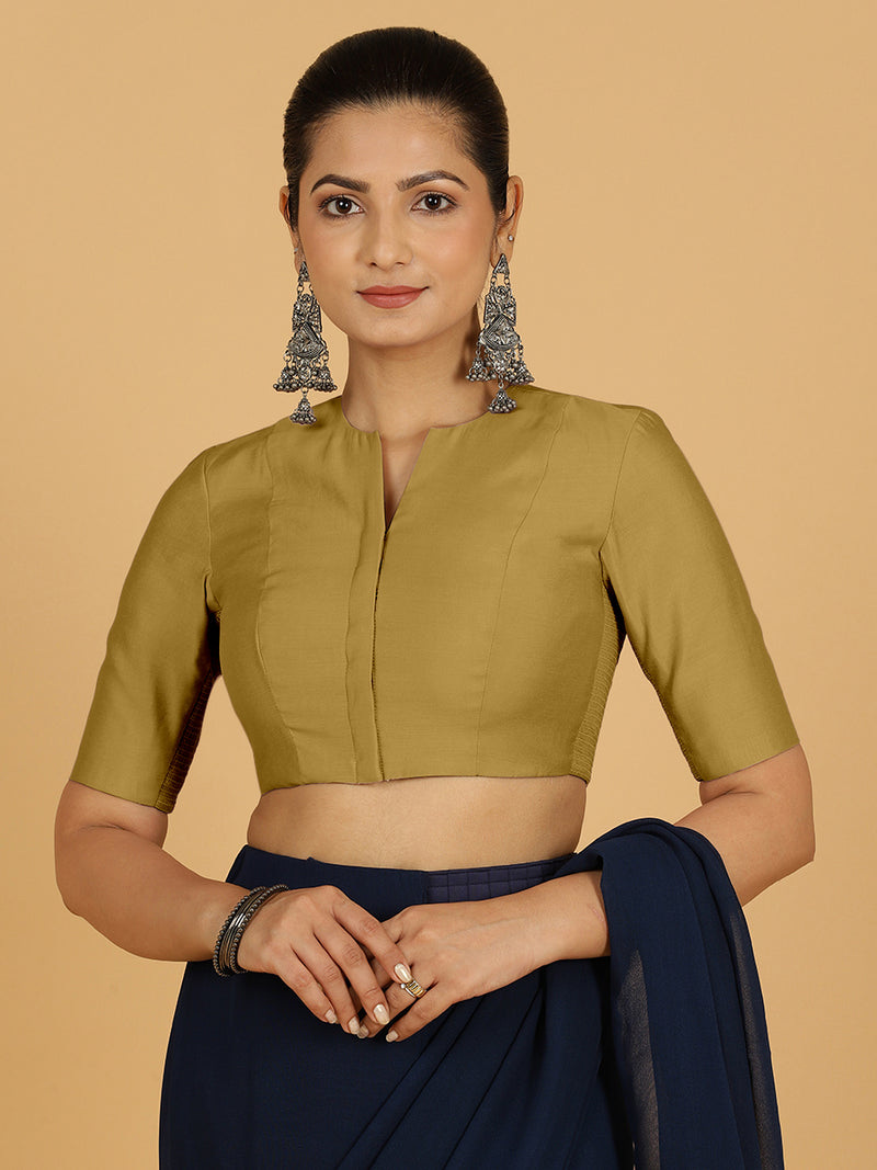 Simar x Rozaana | Saree Blouse in Dijon Mustard-Binks