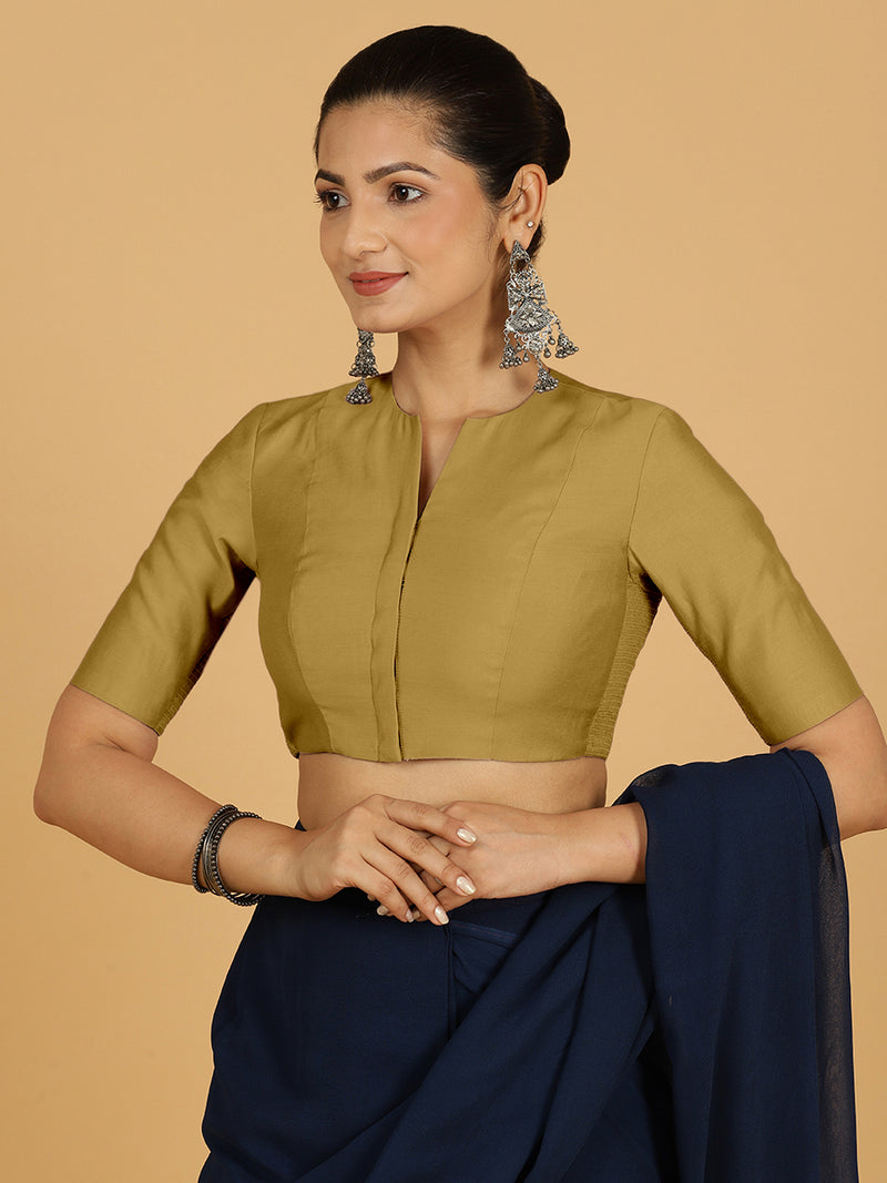 Simar x Rozaana | Saree Blouse in Dijon Mustard-Binks