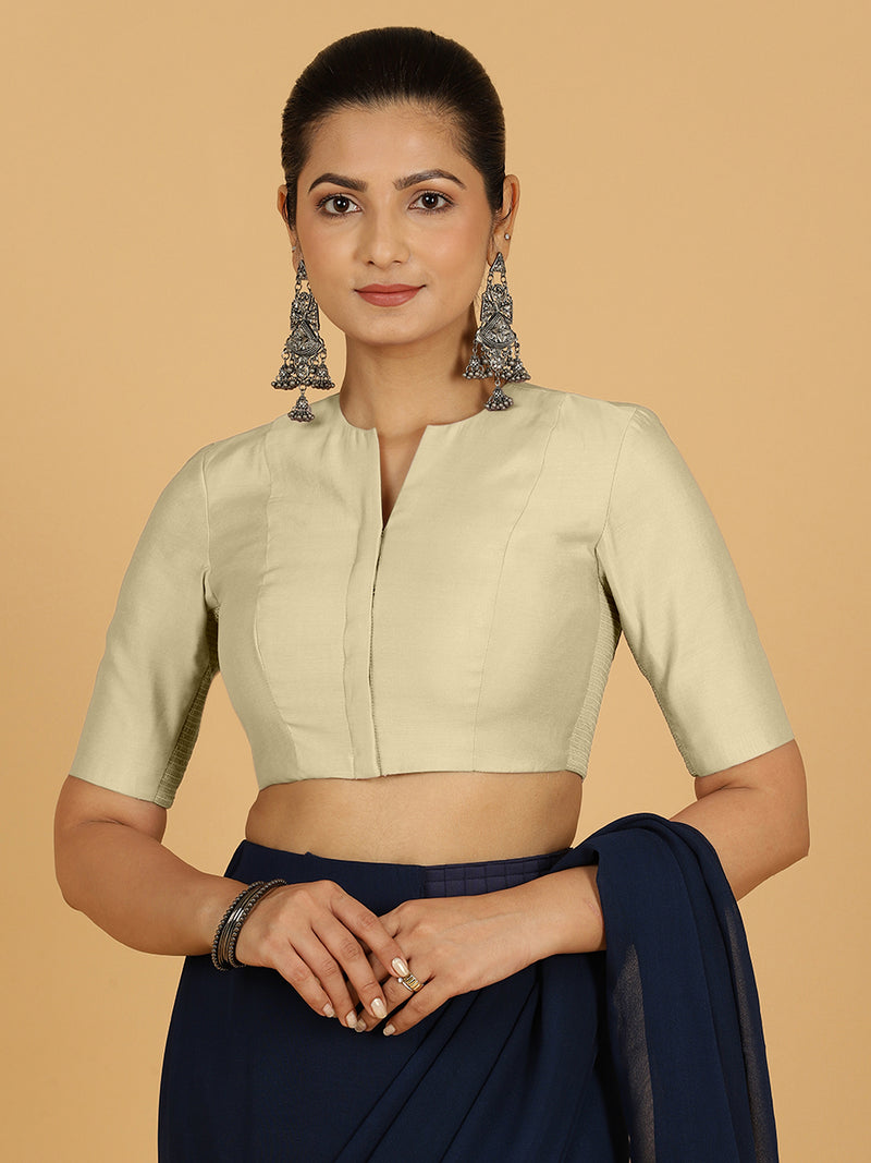 Simar x Rozaana | Saree Blouse in Ivory-Binks