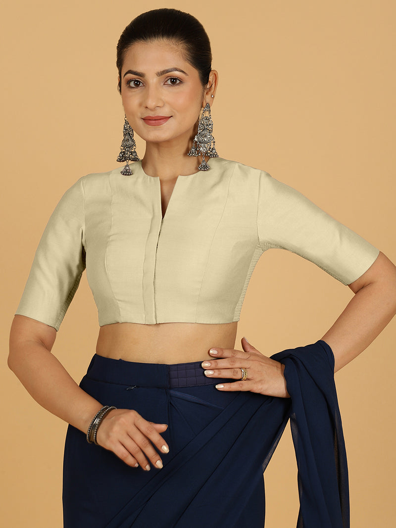 Simar x Rozaana | Saree Blouse in Ivory-Binks