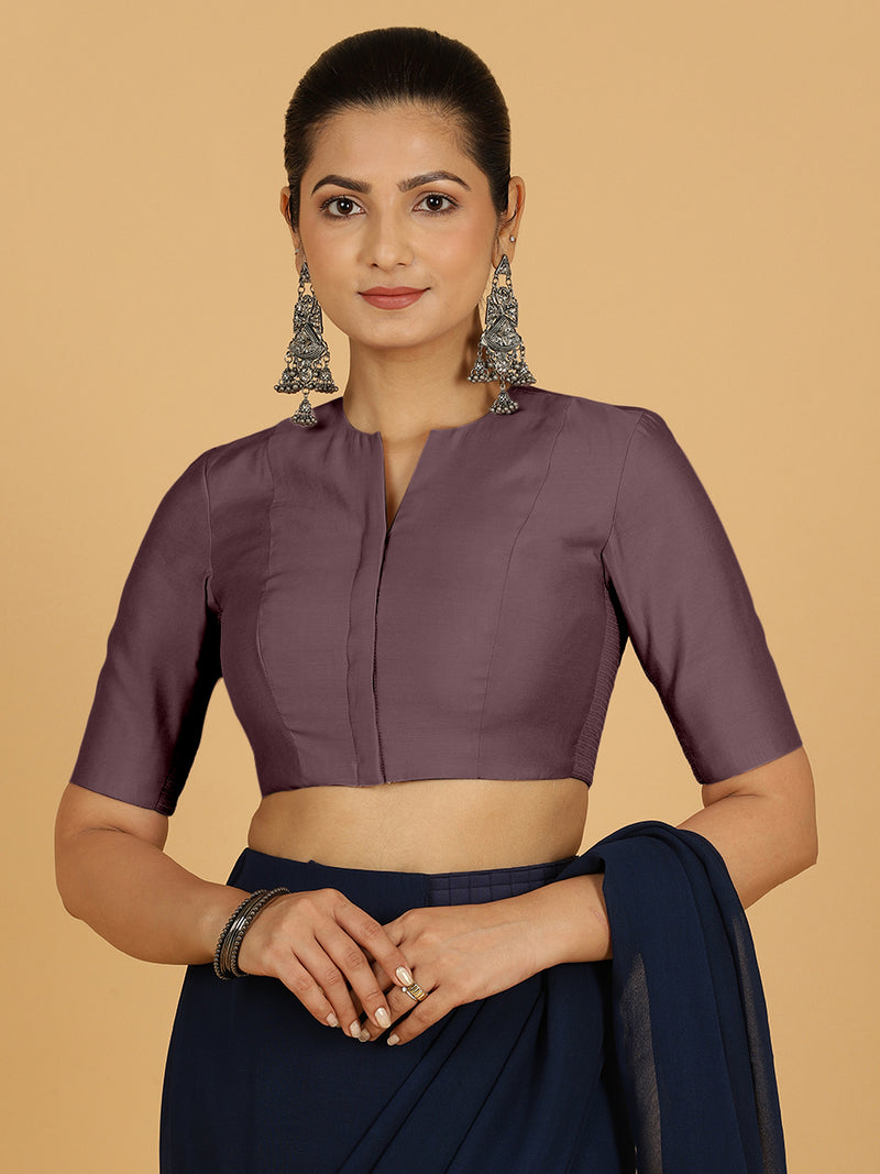 Simar x Rozaana | Saree Blouse in Purple Mauve-Binks