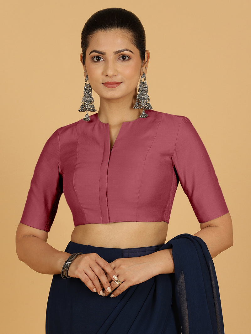 Simar x Rozaana | Saree Blouse in Rose Pink-Binks