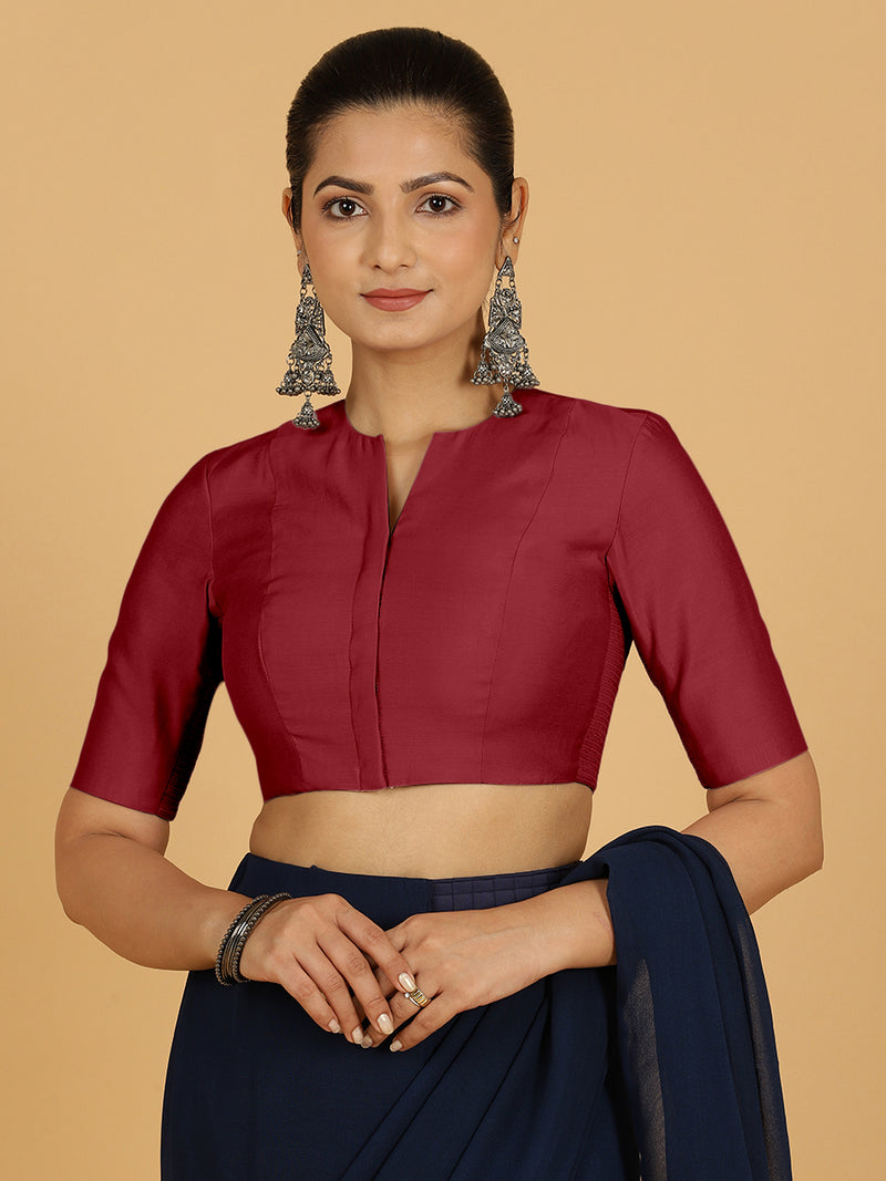 Simar x Rozaana | Saree Blouse in Scarlet Red-Binks