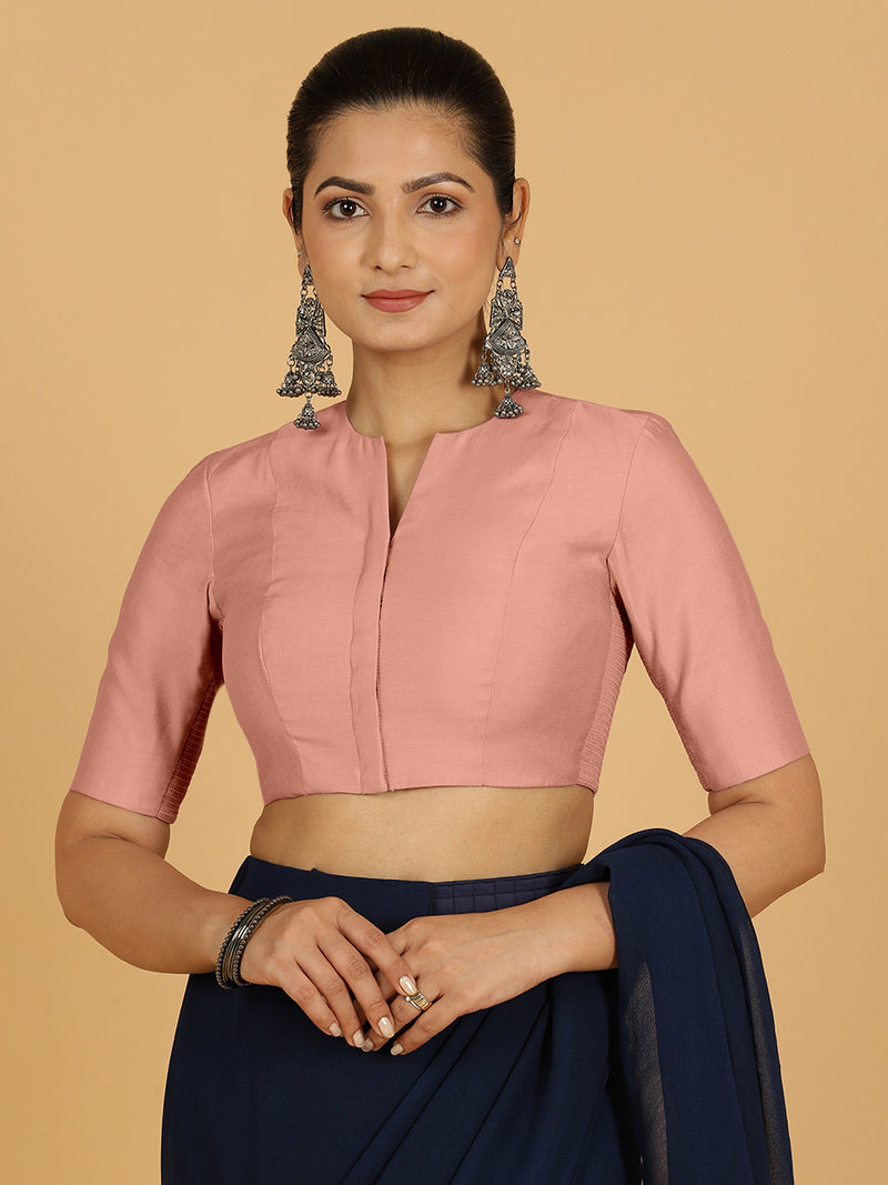 Simar x Rozaana | Saree Blouse in Sea Pink-Binks