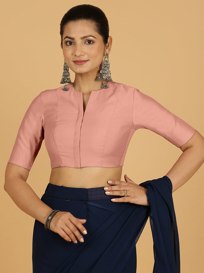 Simar x Rozaana | Saree Blouse in Sea Pink-Binks