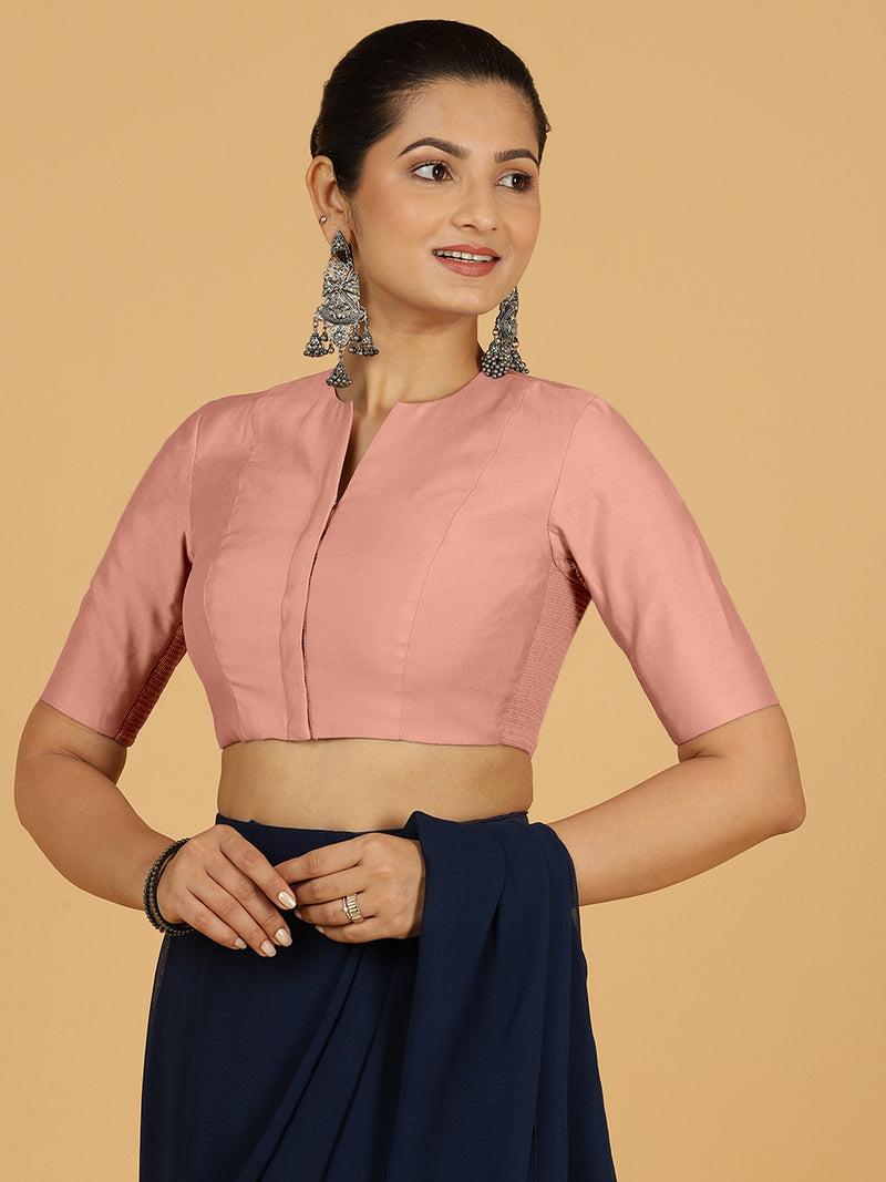 Simar x Rozaana | Saree Blouse in Sea Pink-Binks