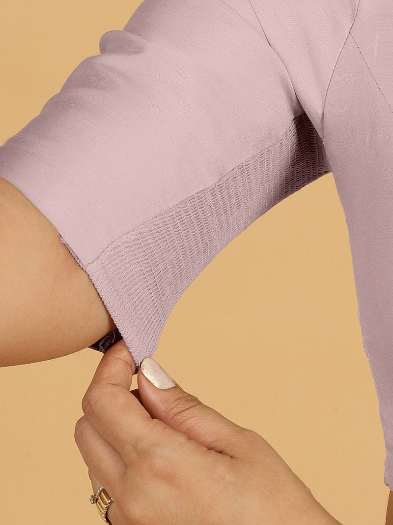 Sushma x Rozaana | Regular Sleeves Saree Blouse in Lilac-Binks