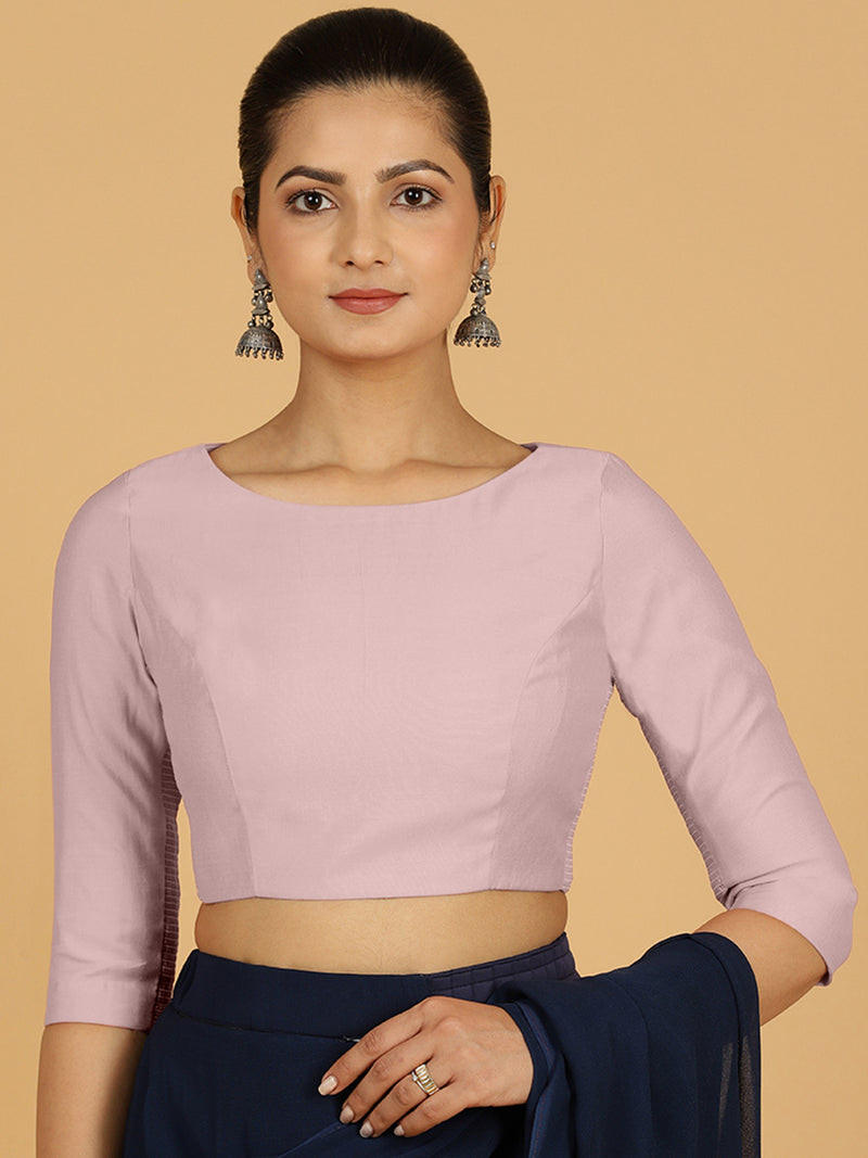 Tamanna x Rozaana | Three Quarter Sleeves Saree Blouse in Lilac-Binks