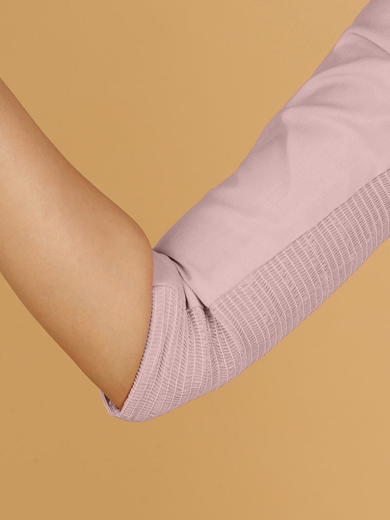 Tamanna x Rozaana | Three Quarter Sleeves Saree Blouse in Lilac-Binks