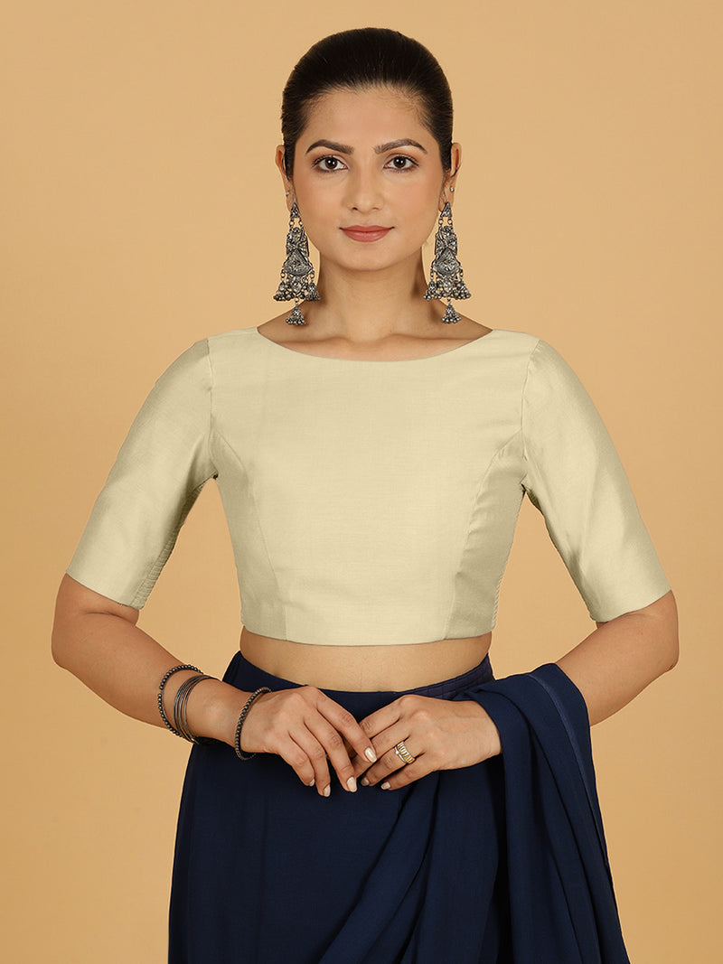 Trisha x Rozaana | Saree Blouse in Ivory-Binks