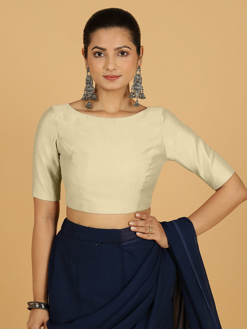 Trisha x Rozaana | Saree Blouse in Ivory-Binks