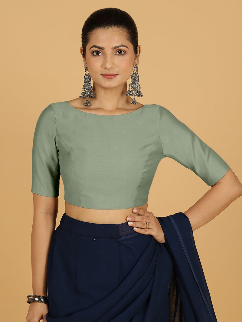 Trisha x Rozaana | Saree Blouse in Mint Green-Binks