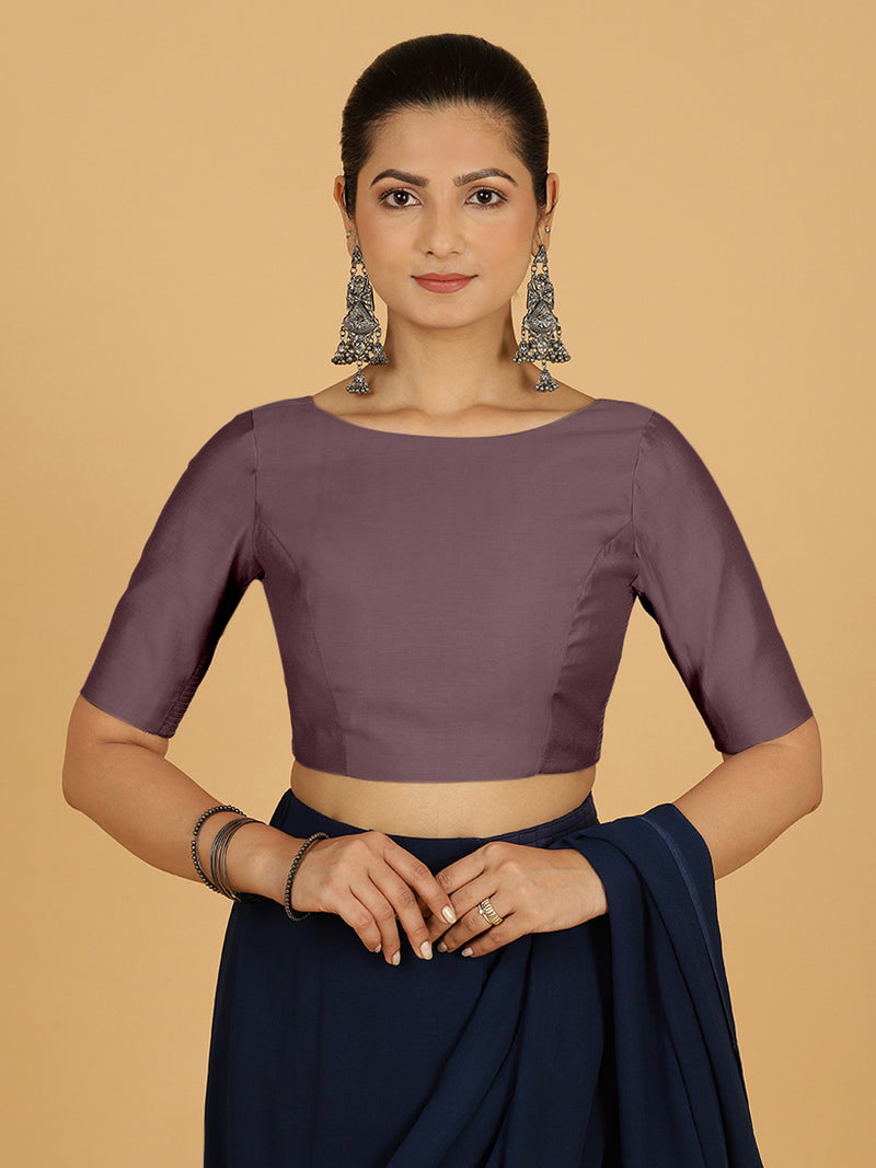 Trisha x Rozaana | Saree Blouse in Purple Mauve-Binks