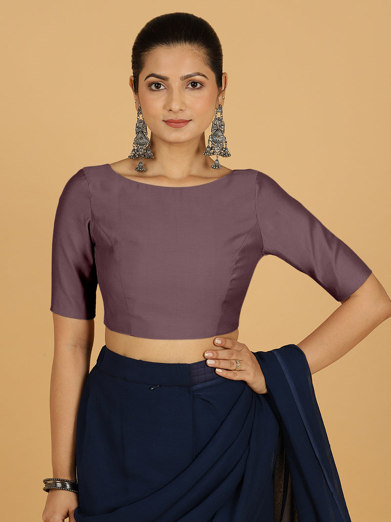 Trisha x Rozaana | Saree Blouse in Purple Mauve-Binks