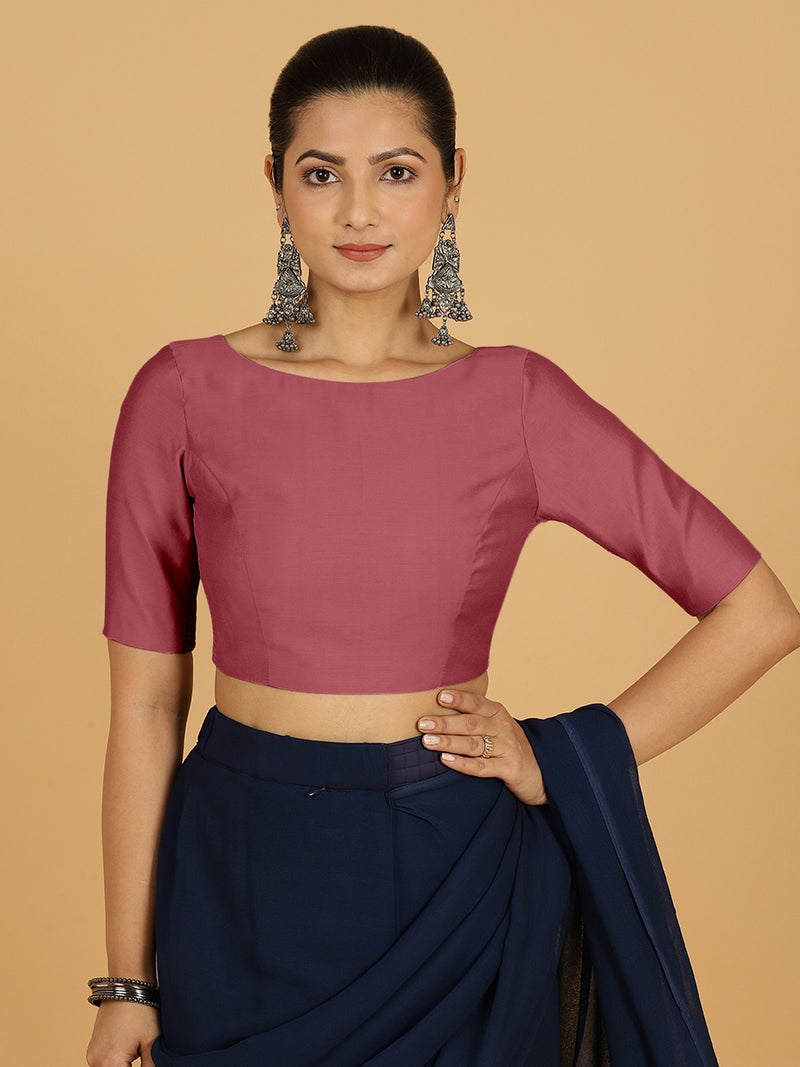 Trisha x Rozaana | Saree Blouse in Rose Pink-Binks