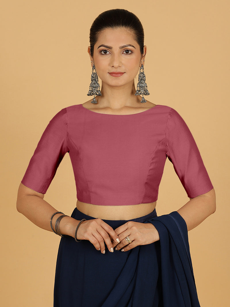 Trisha x Rozaana | Saree Blouse in Rose Pink-Binks