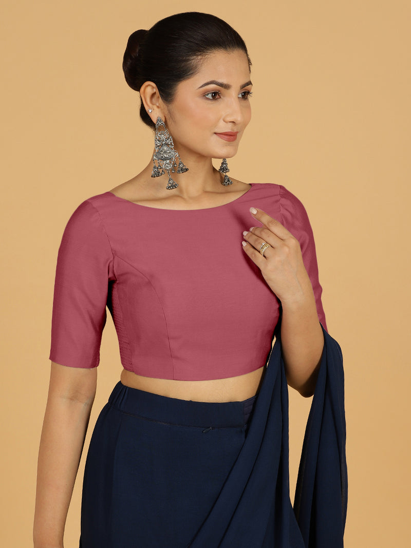 Trisha x Rozaana | Saree Blouse in Rose Pink-Binks