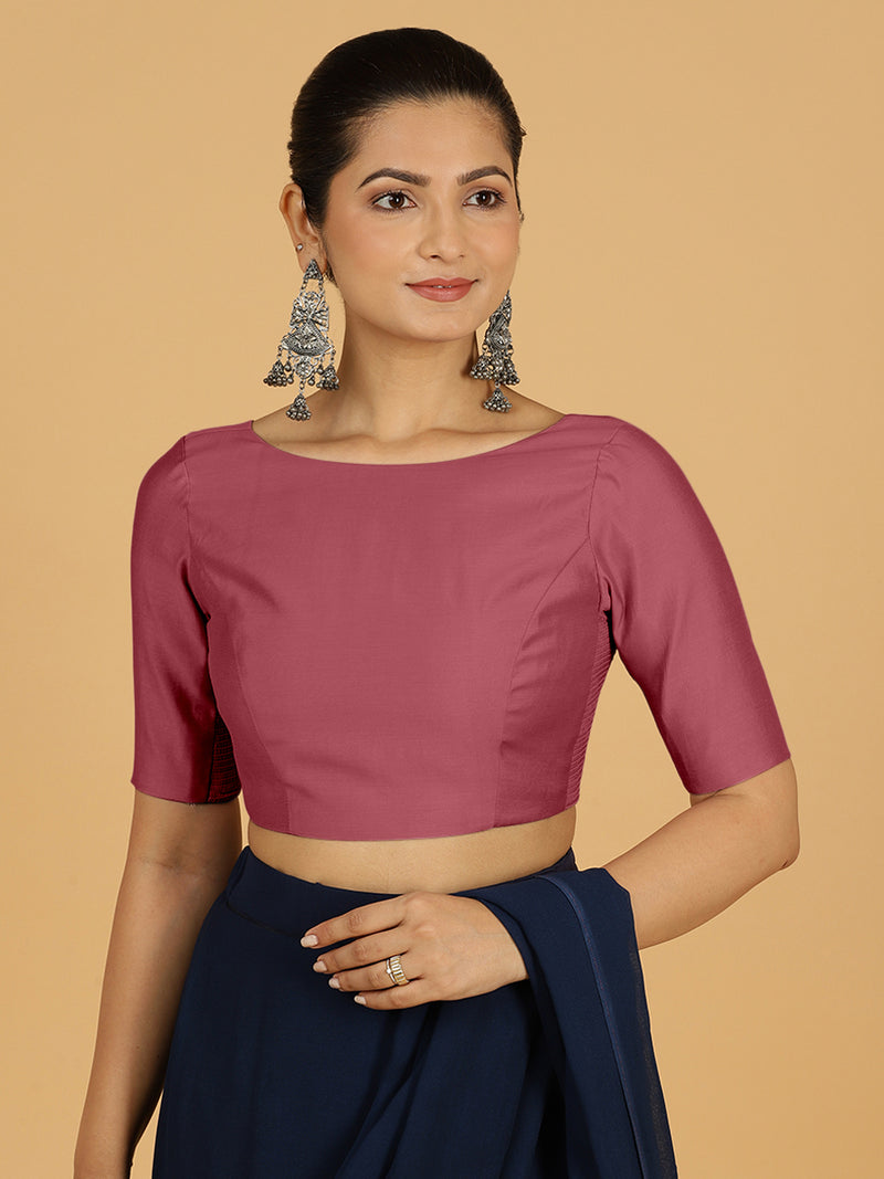 Trisha x Rozaana | Saree Blouse in Rose Pink-Binks