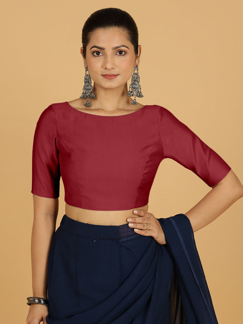 Trisha x Rozaana | Saree Blouse in Scarlet Red-Binks