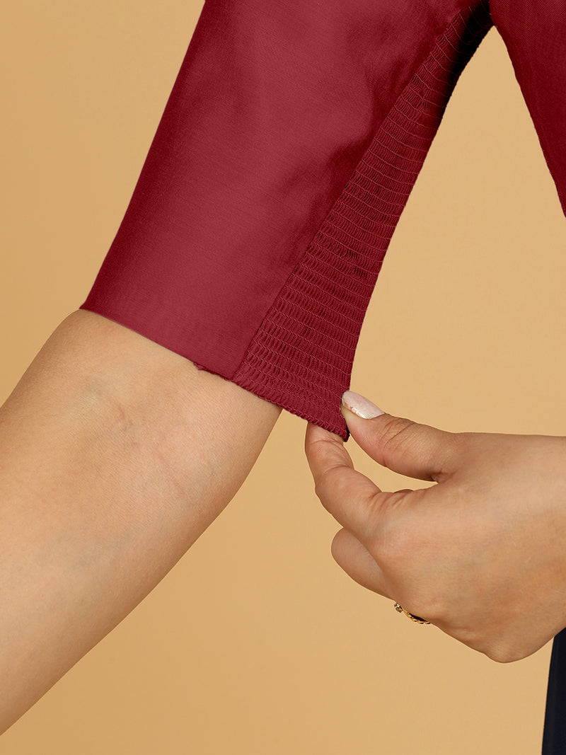 Trisha x Rozaana | Saree Blouse in Scarlet Red-Binks