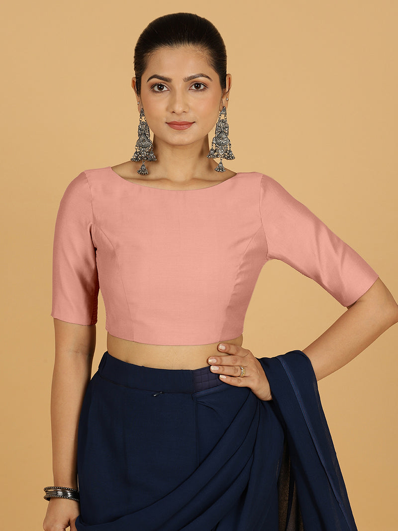Trisha x Rozaana | Saree Blouse in Sea Pink-Binks