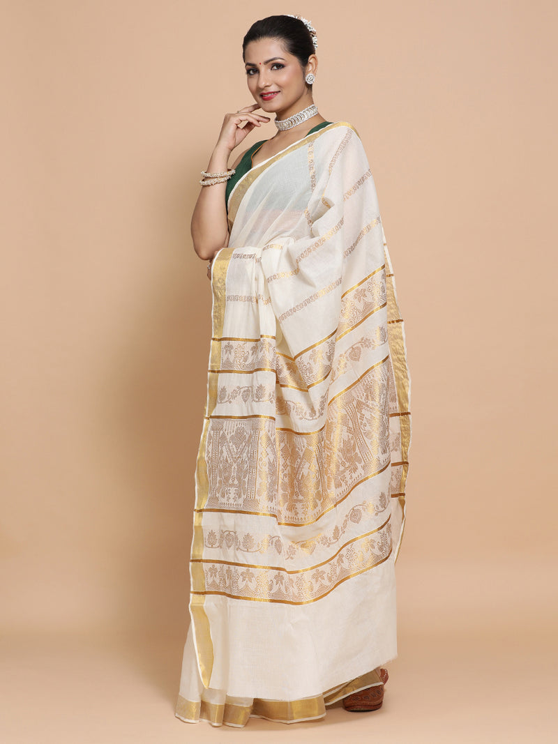 Varsha x Tyohaar | Pure Mangalgiri 100% Cotton Sleeveless Saree Blouse with Designer Back Cutout-Binks