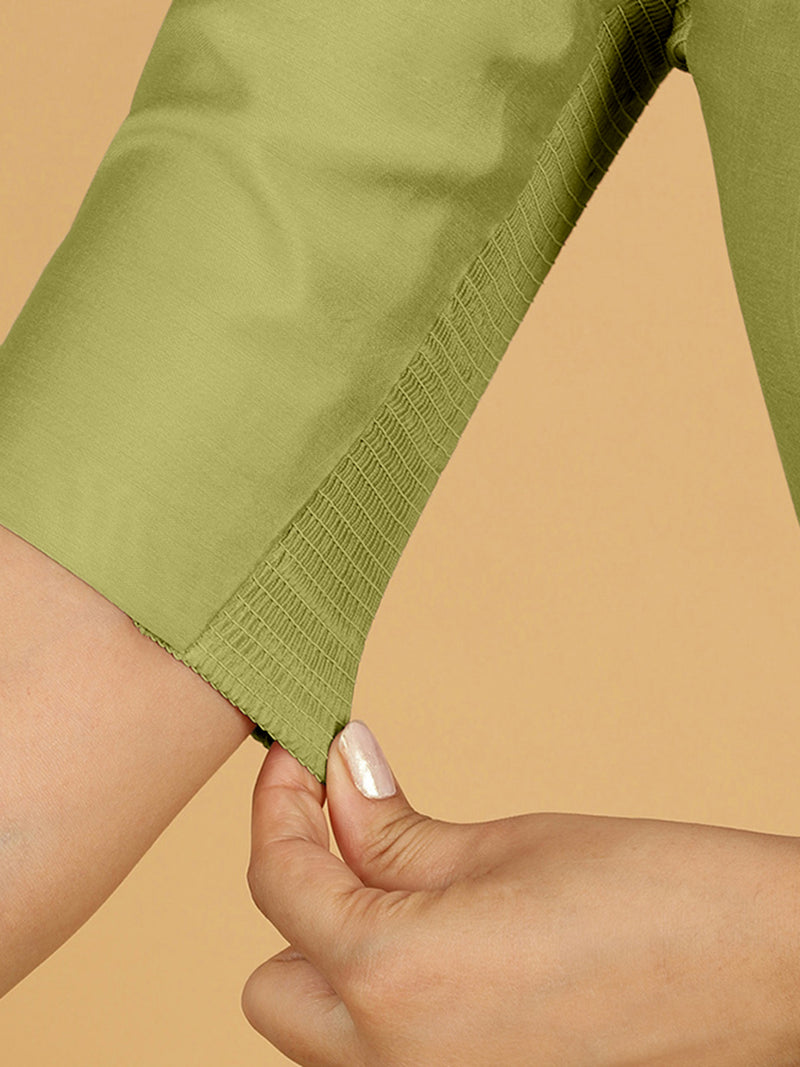 Vedika x Rozaana | Saree Blouse in Pista Green-Binks