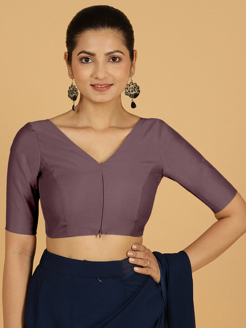 Vedika x Rozaana | Saree Blouse in Purple Mauve-Binks