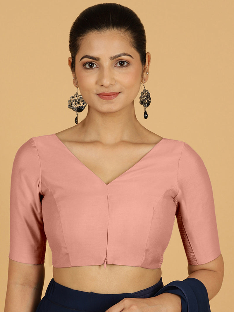 Vedika x Rozaana | Saree Blouse in Sea Pink-Binks