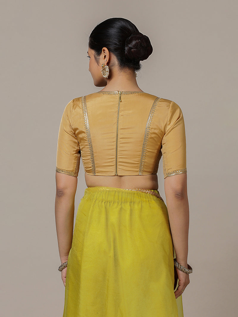 Zohra x Luxe | Gold Saree Blouse w/ FlexiFit™ Side Seam-Binks