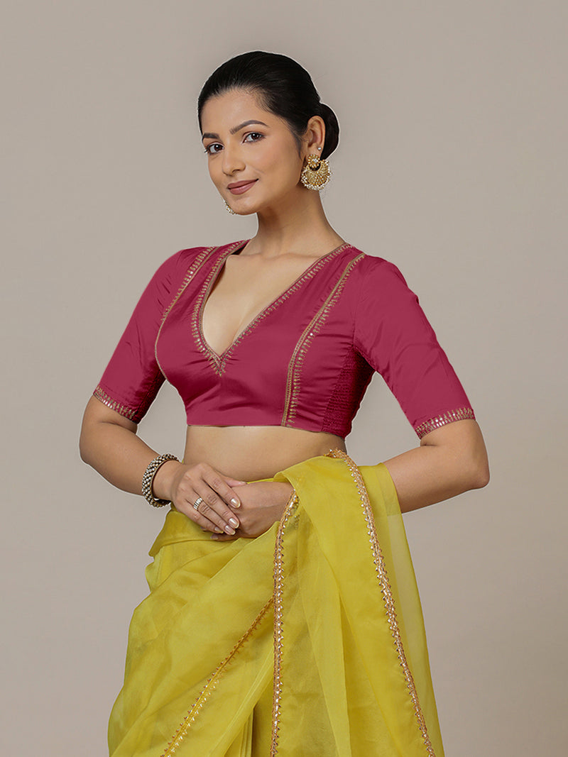 Zohra x Luxe | Rani Pink Saree Blouse w/ FlexiFit™ Side Seam-Binks