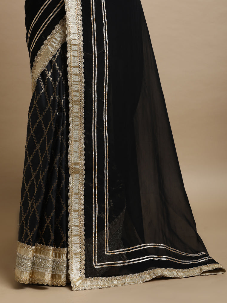 Ahalya x Tyohaar Saree, in Black (view 2).