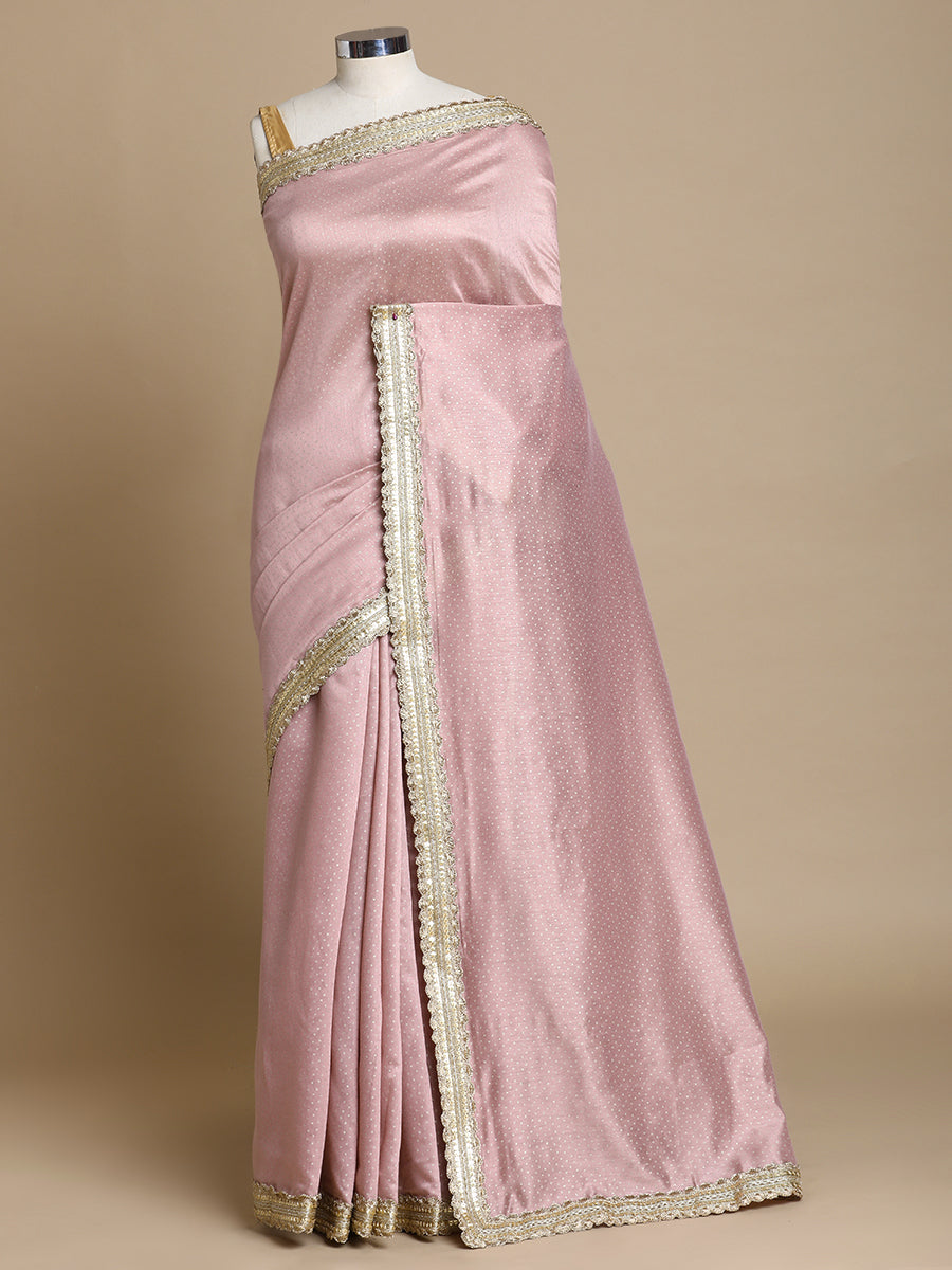 Anwesha x Tyohaar Saree, in Pink Chandheri, made for party & festive.