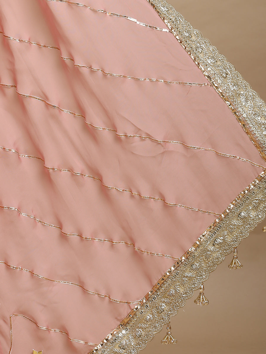 Kalindi x Tyohaar Saree, in Pink Viscose Organza, made for party & festive (view 6).