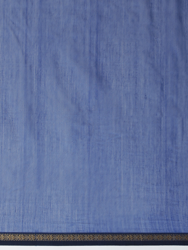 Maheshwari Cotton Silk Dark Green Saree With Chameli Phool Butta-Binks