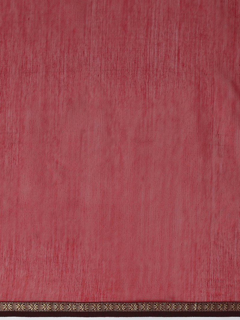 Maheshwari Cotton Silk Emerald Green saree With Chameli Phool Butta-Binks